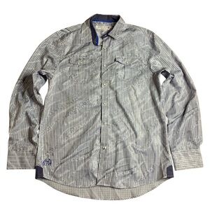 John Lennon by English Laundry Limited Edition Blue/Silver Dot Button Down - L